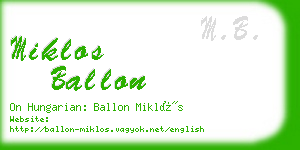 miklos ballon business card